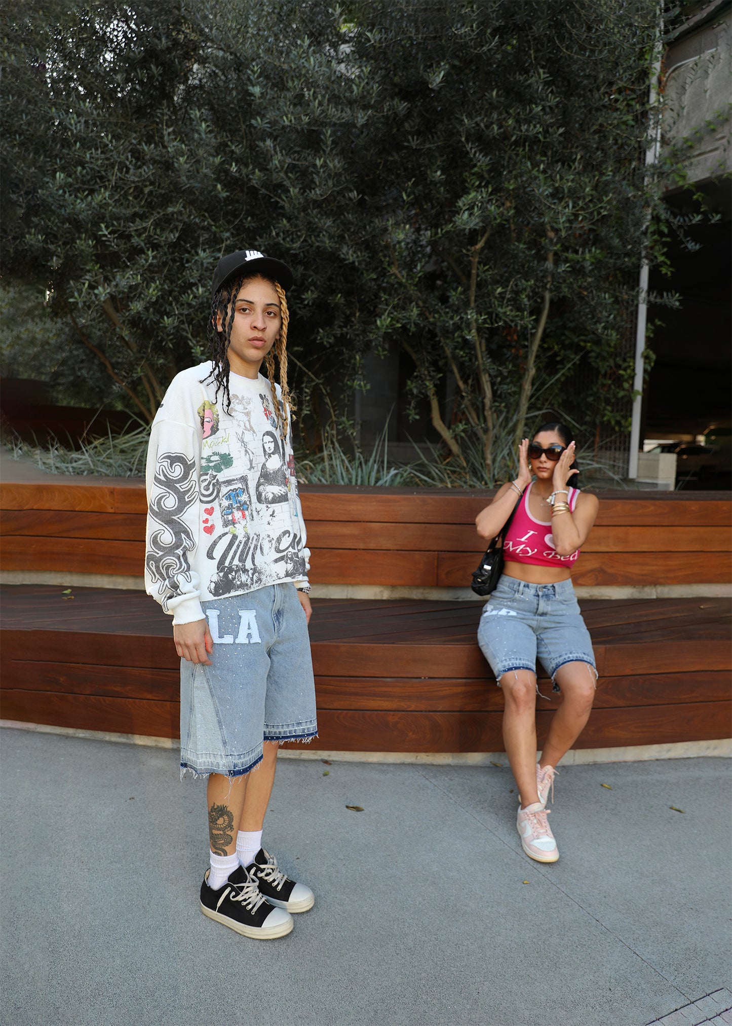 "LA RHINESTONE" Jorts