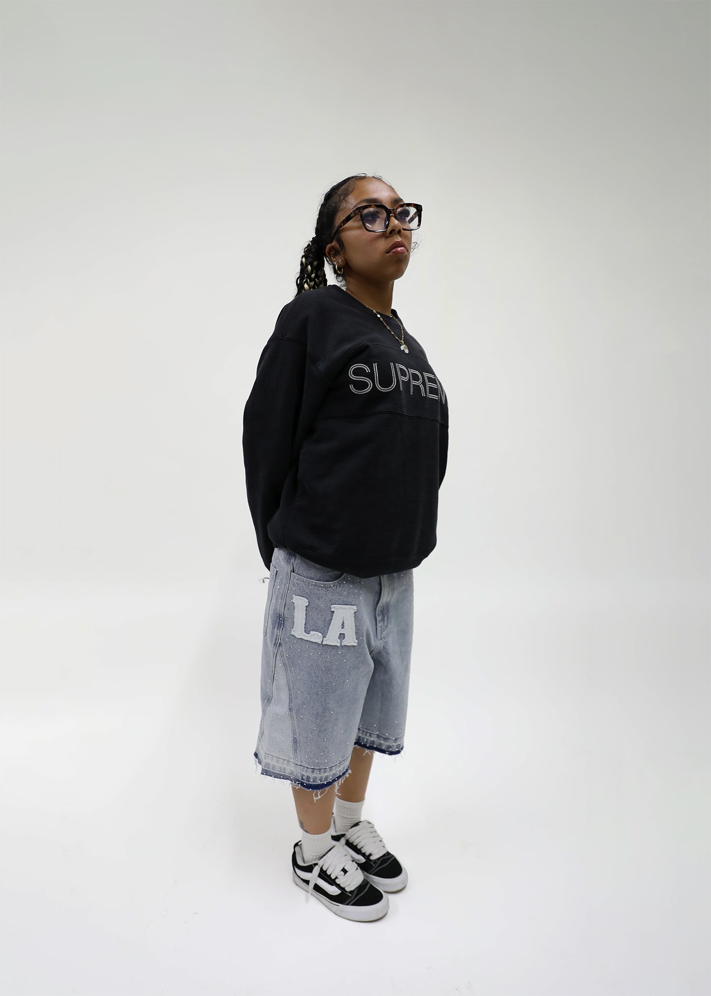 "LA RHINESTONE" Jorts